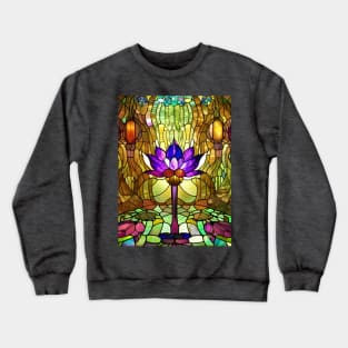 Stained Glass Lotus Flower Crewneck Sweatshirt